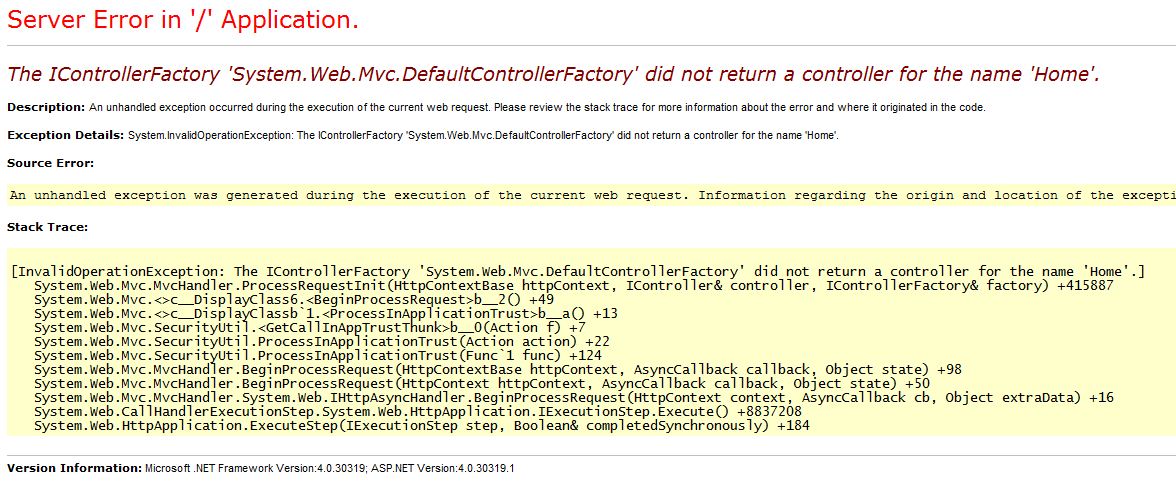 No parameterless constructor defined