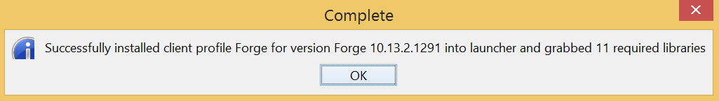 Minecraft Forge Installed!