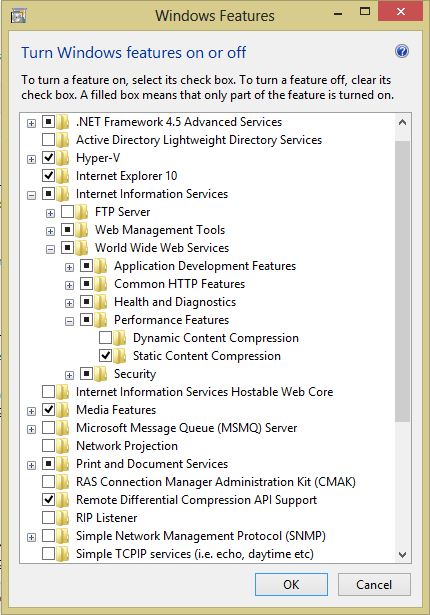 Install the dynamic content compression iis stuff