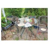 garden table and chairs