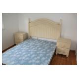 set -- ivory headboard/frame, side tables