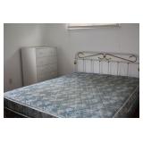 bronze headboard, dresser