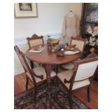 4-6 Victorian Chairs, table, decoys