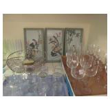 Glassware, midcentury triptych