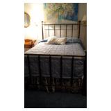 Brass bed and mattress