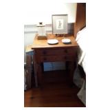 Double drawer walnut table