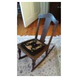 Petite rocker w/needlepoint