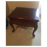 Two Carved wood side tables-large