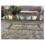 Brass an glass coffee table