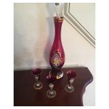 Vintage dispenser and glasses