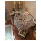 Vintage Glass and metal bowl