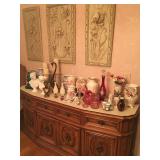 iscellaneous glassware/vases/statutes