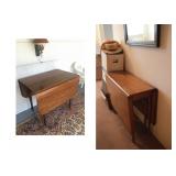 Antique Wood Drop-Leaf Table (left one is sold)