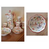 Hand Painted Porcelain Japanese Geishaware Tea Set & Accessories