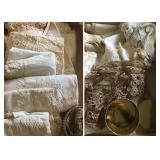 Assorted Antique Lace & Hand-Crocheted Linens