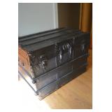 Vintage Black Steamer Trunk
