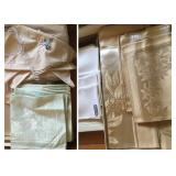 Assorted Vintage Damask & Embroidered Table Linens (some never used)