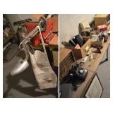 Vintage Shoe Repair Vice, Old Rotary Phone 