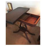 Antique Harp Table (inside drawer)