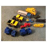 Assorted vintage, metal toy vehicles. 