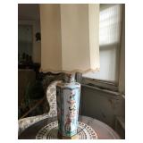Porcelain lamp with Chinese motif. 