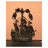Antique cast sailing ship lamp. 
