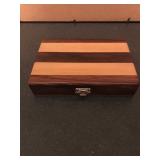 Small wood chess set. 7” long. 