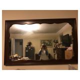 Bedroom mirror. Wooden frame. 53 x 33”. 