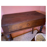 Antique desk with hinged top