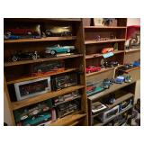 Die cast cars and trucks in the boxes
