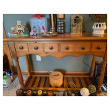Sofa table with drawers and shelf