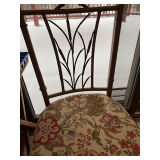 Cast Iron chairs (8) with bad fabric seat cushions