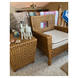 Wicker chair, couch and end table