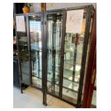 Metal, Lighted, Mirrored, Metal Display Cases.  2 For Sale