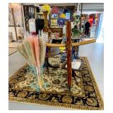 Hand Made wooden Cross, Great Wool Area Rug, English Breakfast Table