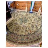 Large 9 foot Round Wool Rug