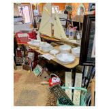 Large selection of Corning Ware, Sailboat, Signs, License Plates