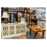New Glass Door BUffet, Antique Oak Table