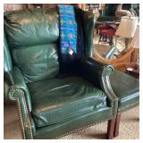 Two wingbacks w/ matching ottoman
