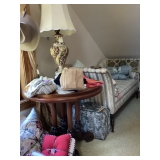 Check out the funky lamp and the table it’s sitting on 
