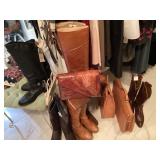 Leather dress boots & bags
