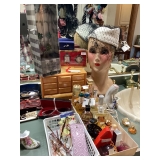 Designer perfumes & vtg mannequin head 