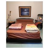 Mid century bed and nightstand