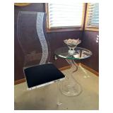 Acrylic/glass table and chair