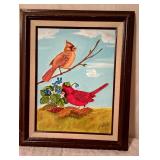 $30 Birds by Merrill 17" L x 21" D x " H   signature lower right side. shows small fading