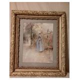 $50 Carl Lawson Print with embossed  rare wood frame