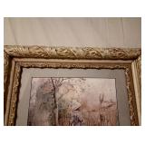 back and glue on the back frame holding print in place over all  cosmetically in good condition 