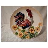 $15 Decorative 8" 3D Rooster & Sunflower Plate Farmhouse Country Décor