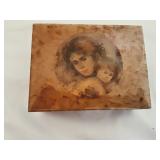 $20 Edna Hibel Black Marble Trinket Marble Jewelry Box With Lid Mother And Child