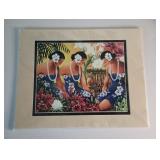 $!5Silent Preparation  print- Hawaiian Hula Dancers by Warren Rapozo # HPB-514 good condition